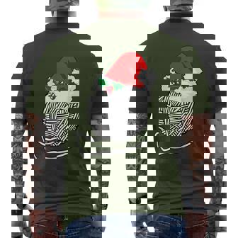 Yarn Ball Santa Knitting T Christmas Women's Xmas Hat Men's T-shirt Back Print - Monsterry