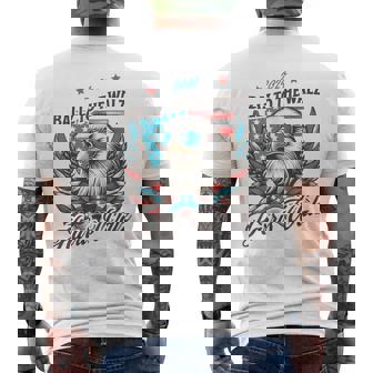 2024 Ballz To The Walz Harris Walz Sunglasses Eagle Election Men's Back Print T-Shirt - Monsterry