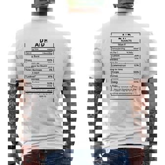 Adhd Nutrition Facts Men's T-shirt Back Print - Monsterry