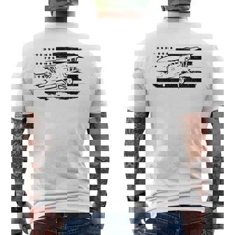 Airplane Pilot Vintage Patriotic Flag Biplane Plane Aviation Men's T-shirt Back Print | Seseable UK
