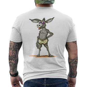 Ane À Lunettes Cool En Short Pour Les Amateurs De Lunettes De Soleil Manche Longue T-shirt imprimé au dos - Cadeauxyz