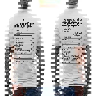 Apple Pie Nutritional Facts Thanksgiving Recipe Family Funny Men's Back Print T-Shirt - Monsterry