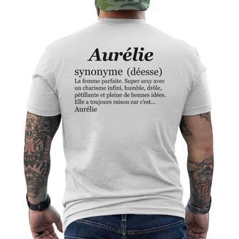 Aurélie Prénom Définition Synonyme Déesse Drôle Humour T-shirt imprimé au dos - Cadeauxyz