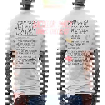 Bachelor Party Checklist Wedding Groom Men's T-shirt Back Print | Seseable UK