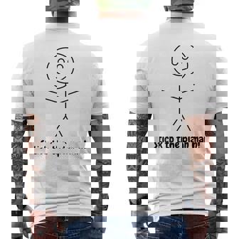 Bachelor Party Hiking Wear Stick To The Plan Man Stickman Men's T-shirt Back Print - Monsterry