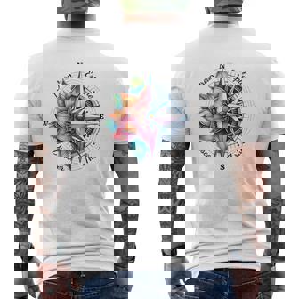 On Back Traveler Compass Dream Explore Discover Adventure Men's T-shirt Back Print - Seseable