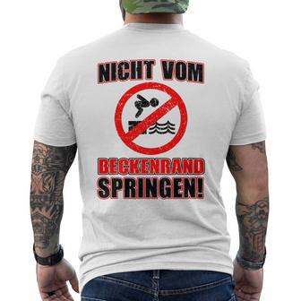 Bademeister Dlrg Nichtom Beckenrand Jumping S T-Shirt mit Rückendruck - Geschenkecke