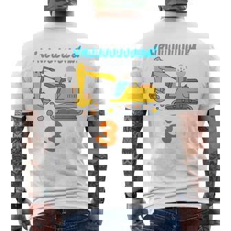 Bambino Escavatore 3 Anni Bimbo Regaloeicolo Cantiere Compleanno T-shirt da uomo con stampa posteriore - Novitaregali