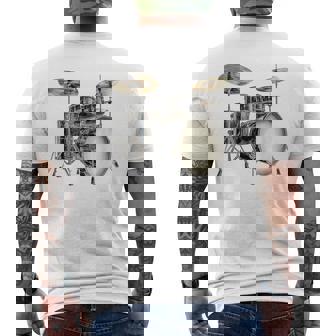 Batterie Instrument De Musique Motif Illustration Batterie T-shirt imprimé au dos - Cadeauxyz