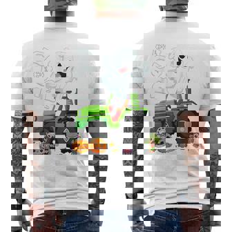 Boo Halloween Boo Ghost Riding Tractor Carved Pumpkins Men's T-shirt Back Print | Seseable UK