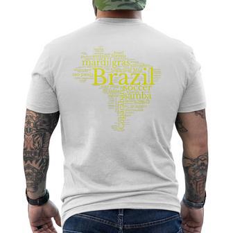 Brazil Map Football Copacabana Brazilian T-Shirt mit Rückendruck - Geschenkecke