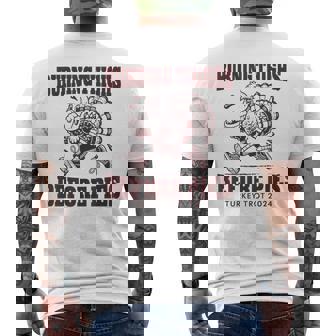 Burning Thighs Before Pies Turkey Trot 2024 Thanksgiving Men's T-shirt Back Print - Thegiftio UK
