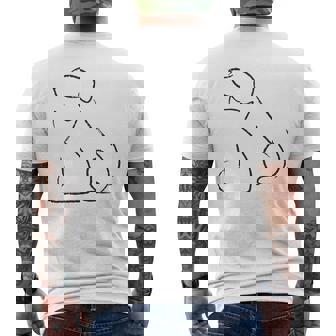Cat And Dog Outline Minimalist Pet Shirt Men's Back Print T-Shirt - Monsterry