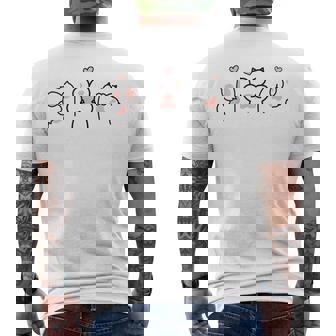 Cat Paws With Heart Cat Paws Men's T-shirt Back Print - Monsterry
