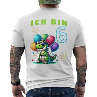 Children's Dino Ich Bin Sechs Jahre Alt T-Shirt mit Rückendruck - Geschenkecke