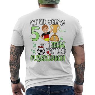 Children's Football Boy 5Th Birthday Ich Bin Schon 5 Jahre 80 T-Shirt mit Rückendruck - Geschenkecke