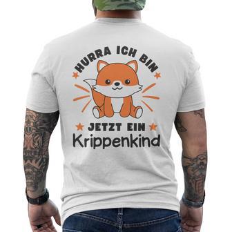 Children's With Hurra Ich Bin Jetzt Ein Krippenkind Fox T-Shirt mit Rückendruck - Geschenkecke