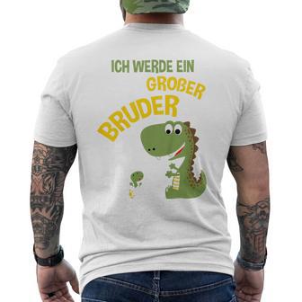 Children's Ich Werde Ein Großer Bruder Dinosaur German T-Shirt mit Rückendruck - Geschenkecke