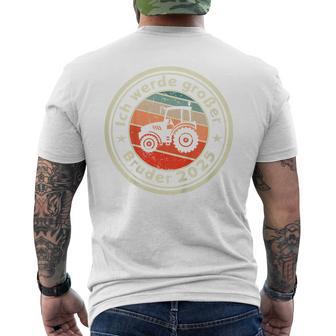 Children's Ich Werde Großer Bruder 2025 Tractor Farm T-Shirt mit Rückendruck - Geschenkecke