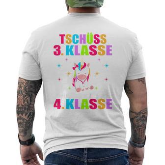 Children's Tschüss 3 Class Ich Glitzer Jetzt In 4 Class First Day At School T-Shirt mit Rückendruck - Geschenkecke