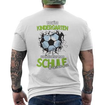 Children's Tschüss Kindergarten Football T-Shirt mit Rückendruck - Geschenkecke