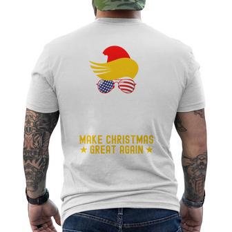 Make Christmas Great Again Lustiges Weihnachtsmanngesicht T-Shirt mit Rückendruck - Geschenkecke