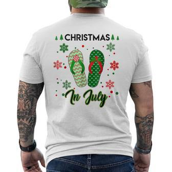 Christmas In July Flip Flops Summer Vacation Beach Lovers Men's T-shirt Back Print - Monsterry AU