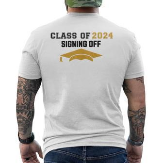 Class Of 2024 Senior Autograph High School Memory Party Men's T-shirt Back Print - Monsterry