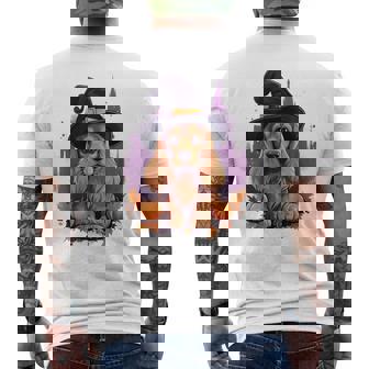 Cocker Spaniel Halloween Dog Witch Men's T-shirt Back Print - Thegiftio