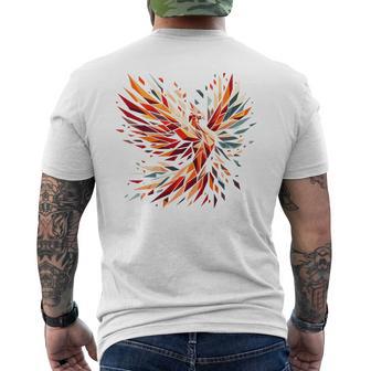 Cooles Phönix-Vogel-Symbol Im Kubismus-Kunst-Stil Weihnachten T-Shirt mit Rückendruck - Geschenkecke