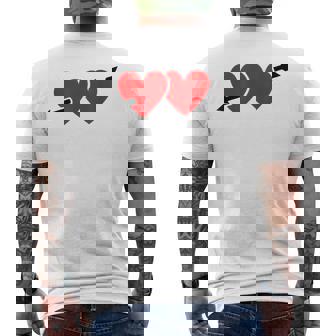Corazón Con Flecha Novio Novia Amor Regalo Rojo Corazones Camiseta Hombre Estampado Espalda - Regaloses