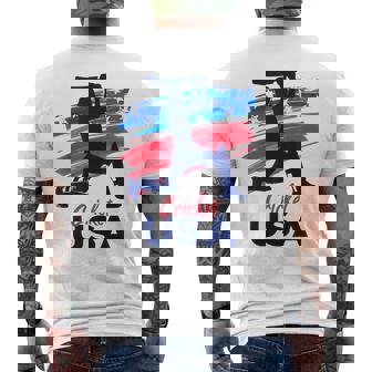 Cricket Support Team Flag Usa Batsman Bowler American Men's T-shirt Back Print - Monsterry