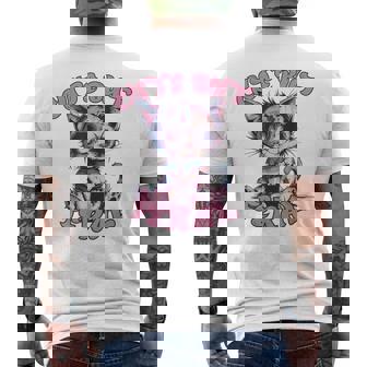 Cute But Feral Zombie Voodoo Cat Halloween Spooky Men's T-shirt Back Print - Monsterry