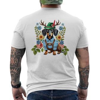 Dachshund Lederhosen Und Trachtenhemd Trachten Ersatz Bavarian T-Shirt mit Rückendruck - Geschenkecke