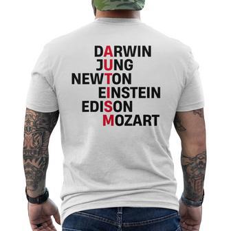 Darwin Jung Newton Einstein Edison Mozart Autism Awareness T-Shirt mit Rückendruck - Geschenkecke