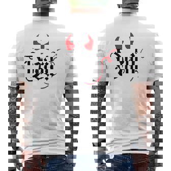 Devil Halloween Matching Couple Girlfriend Men's T-shirt Back Print - Monsterry