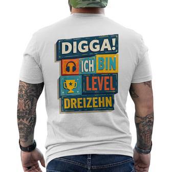 Digga Ich Bin 13 Zwölf Jahre 13Th Birthday Boy Gamer T-Shirt mit Rückendruck - Geschenkecke