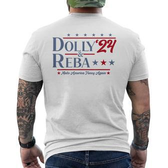 Dolly And Reba 2024 Make America Fancy Again Retro Vintage Men's T-shirt Back Print - Monsterry CA