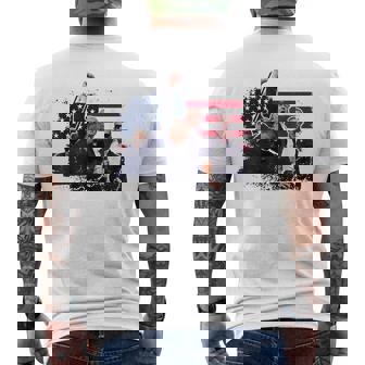 Donald Trump 2024 Fist Rally Trump Rally 2024 American Flag Men's T-shirt Back Print - Monsterry