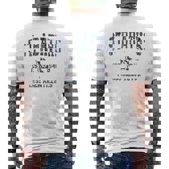 Drapeauintage De St Barths Avec Ancre De Bateau T-shirt imprimé au dos - Cadeauxyz