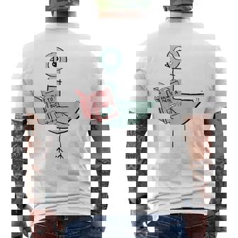 Driven To Read Pigeon Library Reading Books Reader Men's T-shirt Back Print - Monsterry