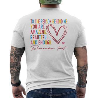 Du Bist Wichtig Du Bist Unglaublich Altmodische Für Die Person Hinter Mir T-Shirt mit Rückendruck - Geschenkecke