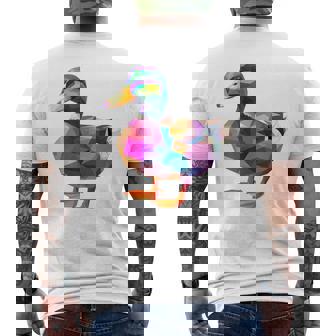 Duck Polygon Colorful Waterfowl Mallard Duck Lover Tank Top Men's Back Print T-Shirt - Monsterry
