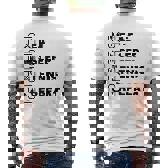 Eat Sleep Tennis Repeat Racket Icon Christmas Raglan Baseball Tee Men's Back Print T-Shirt - Monsterry