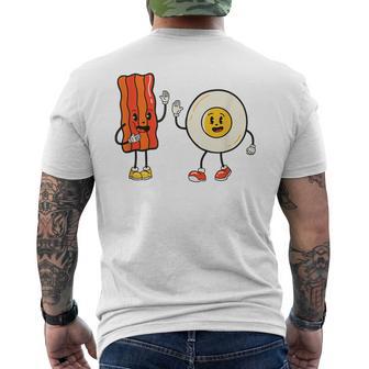 Egg And Bacon Lover Breakfast Team Eggs Healthy Food Men's Back Print T-Shirt - Monsterry