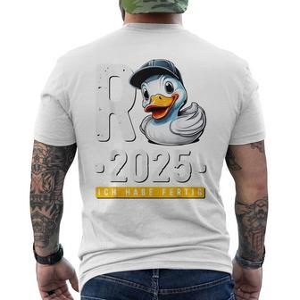 Endlich Rente Ente Ich Habe Fertig Rente 2025 Red T-Shirt mit Rückendruck - Geschenkecke