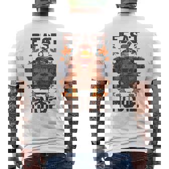 Feast Mode Weightlifting Turkey Day Thanksgiving Christmas Men's T-shirt Back Print - Monsterry