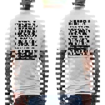 Federal Prison Inmate Jail Halloween Costume Party Fun Men's T-shirt Back Print - Seseable