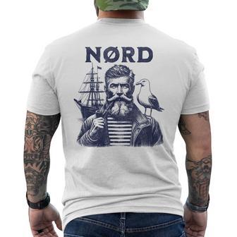 Fischer Mit Seagull Nord Sailor Captain T-Shirt mit Rückendruck - Geschenkecke