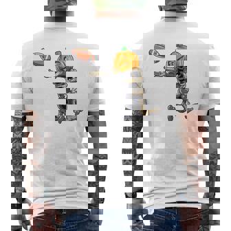 Football Skeleton Halloween Boys Football Halloween Men's T-shirt Back Print - Thegiftio